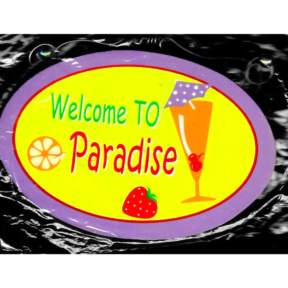 Welcome to Paradise 6" Wall Plaque - Brand New
